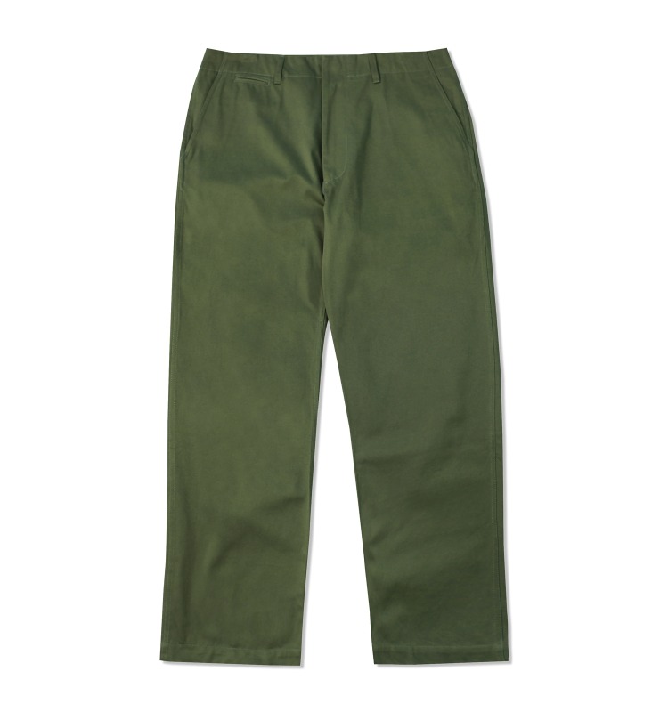 COTTON CHINO TROUSER_OLIVE GREEN