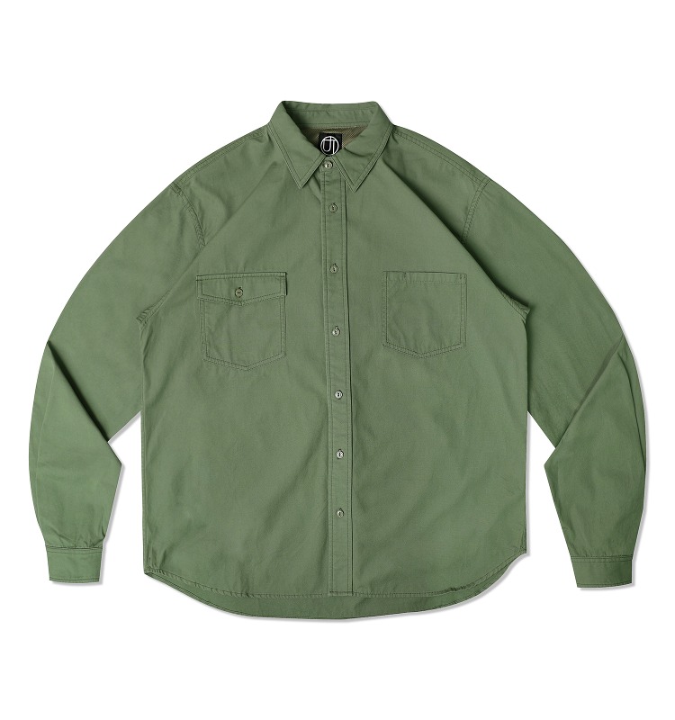 COTTON UTILITY SHIRT_OLIVE GREEN