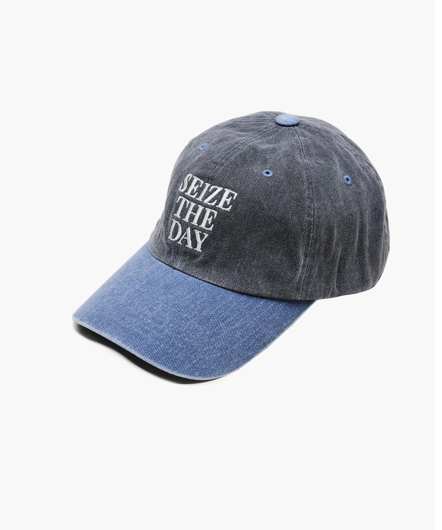 VINTAGE COTTON BALL CAP(SEIZE THE DAY)_CHARCOAL/NAVY